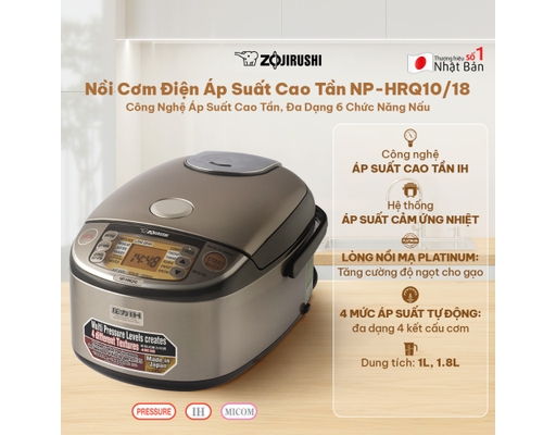 [Đặt Trước] Nồi Cơm Áp Suất Cao Tần Zojirushi NP-HRQ18 1.8L Zojirushi ảnh 2