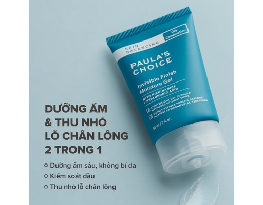 Gel Dưỡng Ẩm Giảm Dầu Thu Nhỏ Lỗ Chân Lông Invisible Finish Moisture Gel 60ml Paula's Choice ảnh 1