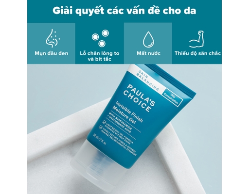 Gel Dưỡng Ẩm Giảm Dầu Thu Nhỏ Lỗ Chân Lông Invisible Finish Moisture Gel 60ml Paula's Choice ảnh 3