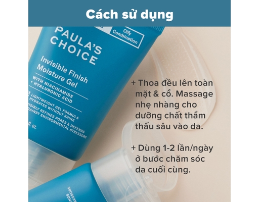 Gel Dưỡng Ẩm Giảm Dầu Thu Nhỏ Lỗ Chân Lông Invisible Finish Moisture Gel 60ml Paula's Choice ảnh 5