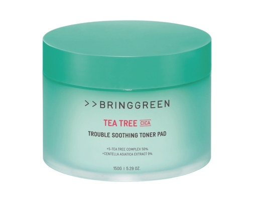 Toner Pad Làm Dịu Da Chiết Xuất Tràm Trà Rau Má Tea Tree Cica Soothing Toner Pad 150g Bring Green ảnh 0