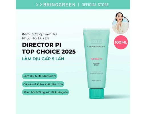 Kem Dưỡng Ẩm Làm Dịu Da Tràm Trà Rau Má Tea Tree Cica Soothing Cream Plus 100ml Bring Green ảnh 1