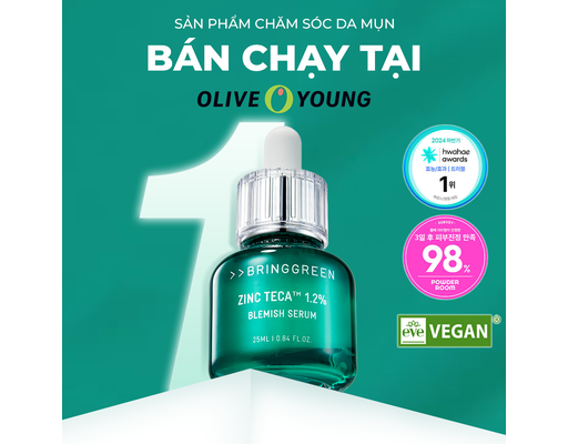 Serum Dưỡng Ẩm Dịu Da Hỗ Trợ Giảm Mụn Zinc Teca Blemish Serum 25ml Bring Green ảnh 1