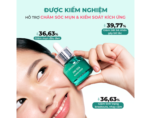 Serum Dưỡng Ẩm Dịu Da Hỗ Trợ Giảm Mụn Zinc Teca Blemish Serum 25ml Bring Green ảnh 5