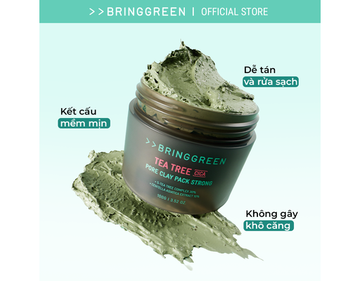 Mặt Nạ Đất Sét Tràm Trà Rau Má Tea Tree Cica Pore Clay Pack 100g Bring Green ảnh 4