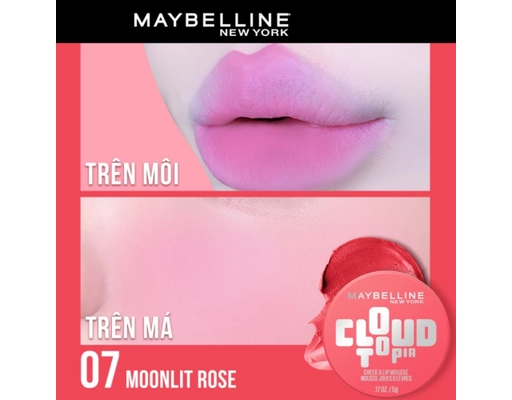Son Và Má Đa Năng Cloudtopia Cheek & Lip Mousse Màu 07 Moonlit Rose 5g MAYBELLINE ảnh 1