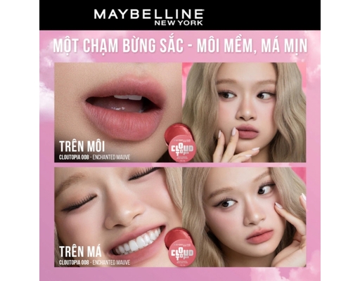 Son Và Má Đa Năng Cloudtopia Cheek & Lip Mousse Màu 08 Enchanted Mauve 5g MAYBELLINE ảnh 5
