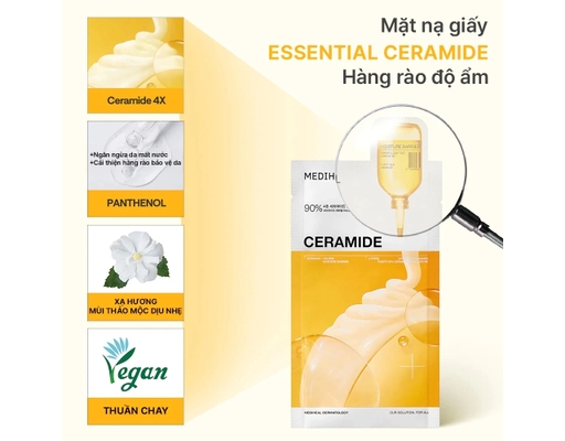 Mặt Nạ Dưỡng Ẩm Sâu, Phục Hồi Hàng Rào Bảo Vệ Da Ceramide Moisture Barrier Essential Mask 24ml Mediheal ảnh 1