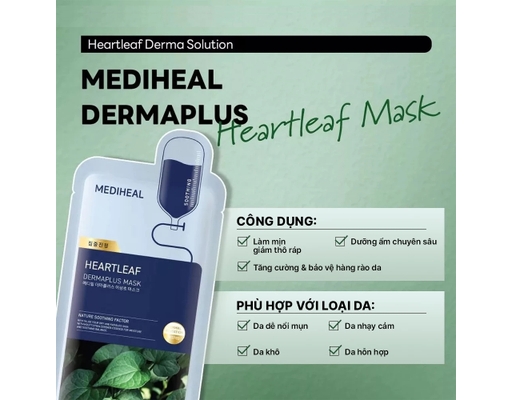 Mặt Nạ Cấp Ẩm, Làm Dịu Da Chiết Xuất Diếp Cá Dermaplus Heartleaf Mask 22ml Mediheal ảnh 1
