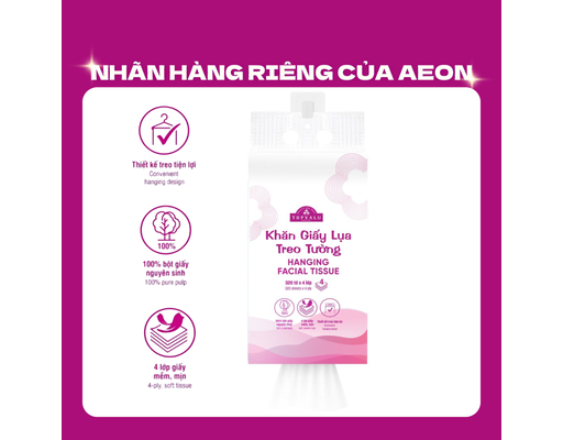 Khăn Giấy Lụa Treo Tường Topvalu 320 Tờ 4 Lớp TOPVALU ảnh 0