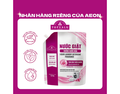 Nước Giặt Hương Nước Hoa Cho Máy Giặt Cửa Trước Hương Luxor 3.6kg TOPVALU ảnh 1