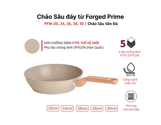 Chảo Sâu Chống Dính Đáy Từ Forged Prime 30cm Happy Cook ảnh 1