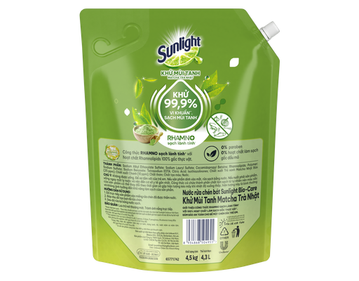 Nước Rửa Chén Matcha Trà Nhật Túi 4.5kg Sunlight ảnh 1