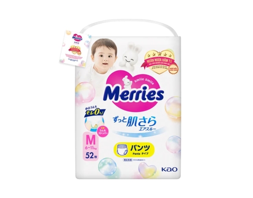 Tã Quần Size M Cho Bé Từ 6-11kg 52 Miếng Merries ảnh 0