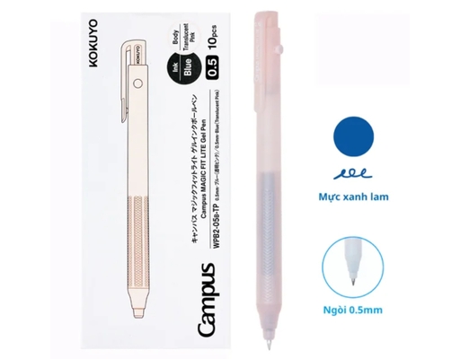 Bút Gel Mực Xanh Magic Fit Lite WPB2-05B-TP Vỏ Hồng Campus ảnh 1