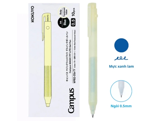 Bút Gel Mực Xanh Magic Fit Lite WPB2-05B-TY Vỏ Vàng Campus ảnh 1