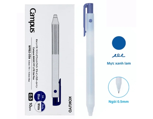 Bút Gel Mực Xanh Magic Fit Lite WPB2-05B Vỏ Trắng Campus ảnh 1