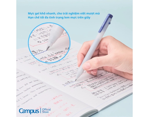Bút Gel Mực Xanh Magic Fit Lite WPB2-05B Vỏ Trắng Campus ảnh 2
