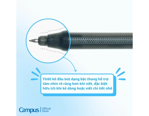 Bút Gel Mực Xanh Magic Fit Lite WPB2-05B-TD Vỏ Đen Campus ảnh 5