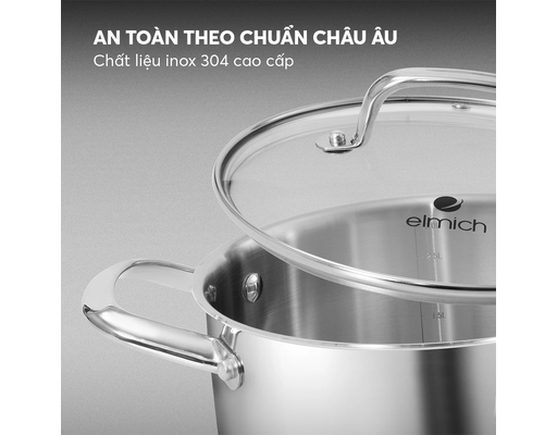 Bộ Nồi Inox Liền Khối EL2485IN02 Size 16,20,24, Chảo 26cm Elmich ảnh 4