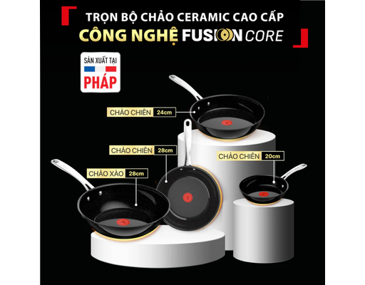 Chảo Xào Ceramic Cao Cấp Fusion Core 28cm Tefal ảnh 4