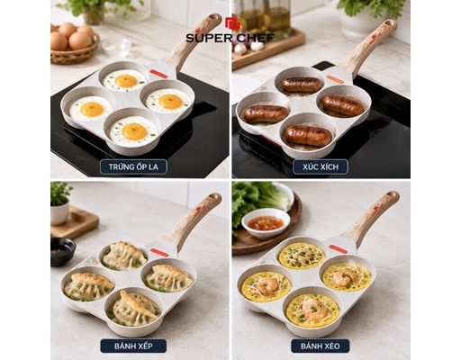 Chảo Breakfast Có Nắp Kính SC_F1919 Super Chef ảnh 4