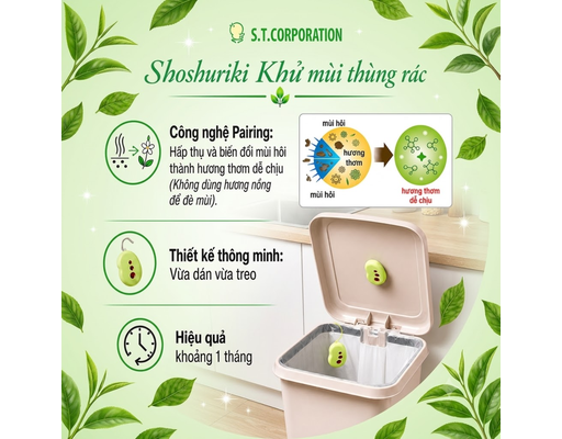 Khử Mùi Rác Hương Citrus Mint 3.2ml x 2 cái Shoshuriki ảnh 1