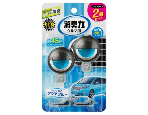 Kẹp Nước Hoa Dạng Lỏng Cho Xe Hơi Hương Aqua Blue 3.2ml x 2 cái Shoshuriki ảnh 0
