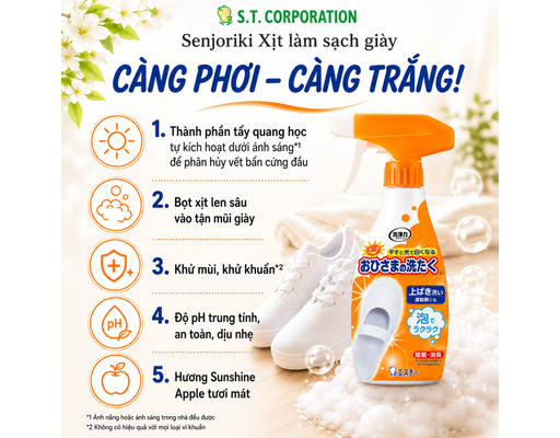 Dung Dịch Xịt Làm Sạch Giày Túi Thay Thế 200ml Senjoriki ảnh 1