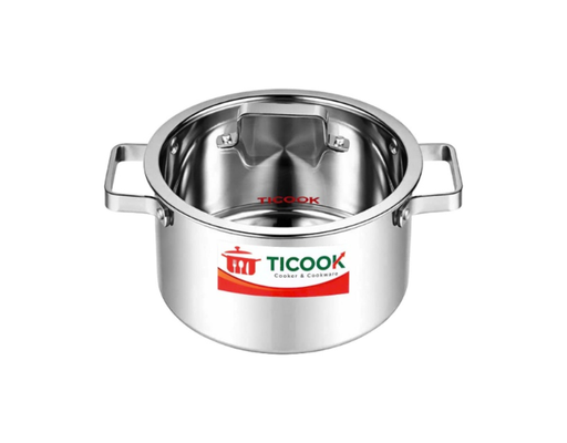 Nồi Inox 304 Nắp Kính Đáy Từ NTQV22 26cm Ticook ảnh 1