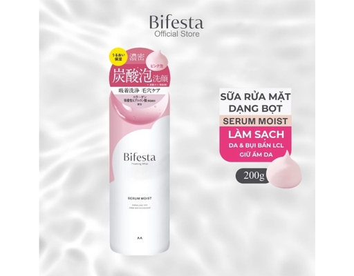 Sữa Rửa Mặt Dạng Bọt Sạch Sâu Dưỡng Ẩm Foaming Whip Moist 200g Bifesta ảnh 1