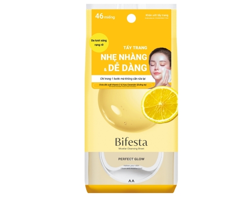 Khăn Tẩy Trang Dưỡng Da Tươi Sáng Perfect Glow 46 Tờ Bifesta ảnh 0