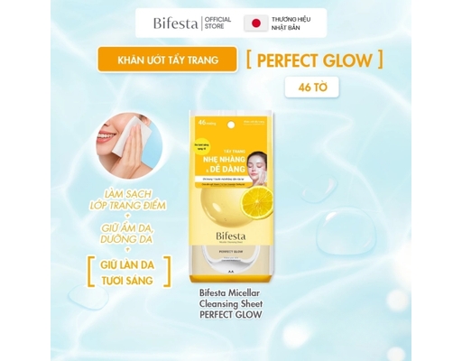 Khăn Tẩy Trang Dưỡng Da Tươi Sáng Perfect Glow 46 Tờ Bifesta ảnh 1