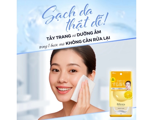 Khăn Tẩy Trang Dưỡng Da Tươi Sáng Perfect Glow 46 Tờ Bifesta ảnh 3