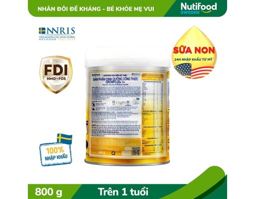 Sữa Bột Dinh Dưỡng GrowPLUS+ Sữa Non 1+ 800g Nutifood ảnh 3