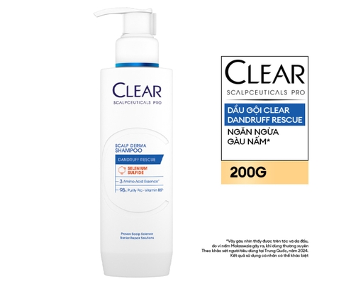 Dầu Gội Ngăn Ngừa Gàu Vượt Trội Dandruff Rescue 200g Clear ảnh 1