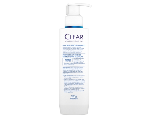 Dầu Gội Ngăn Ngừa Gàu Vượt Trội Dandruff Rescue 200g Clear ảnh 2