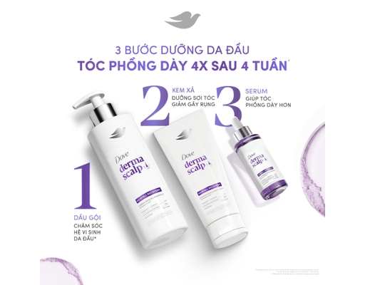 Kem Xả Giảm Rụng & Giúp Tóc Phồng Dày Derma Hairfall 300g Dove ảnh 6