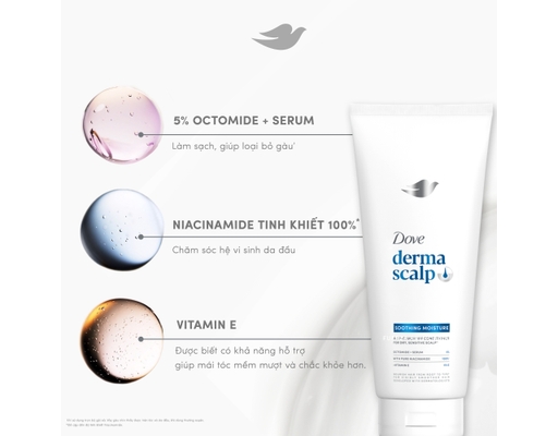 Kem Xả Sạch Gàu & Tóc Mềm Mượt Derma Soothing 300g Dove ảnh 4
