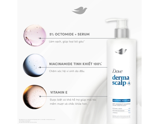 Dầu Gội Sạch Gàu & Tóc Mềm Mượt Derma Soothing 350g Dove ảnh 4