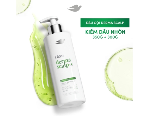 Dầu Gội Giúp Kiềm Dầu Nhờn & Cho Tóc Sạch Thoáng Derma Oil Control 350g Dove ảnh 2