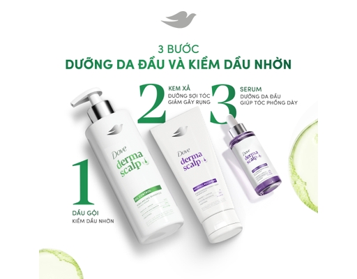 Dầu Gội Giúp Kiềm Dầu Nhờn & Cho Tóc Sạch Thoáng Derma Oil Control 350g Dove ảnh 6