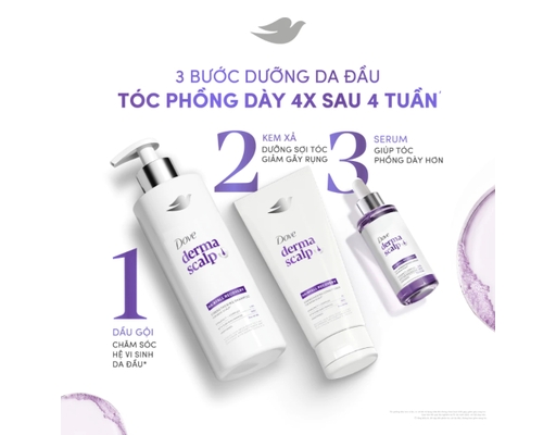 Dầu Gội Giảm Rụng & Giúp Tóc Phồng Dày Derma Hairfall 350g Dove ảnh 4