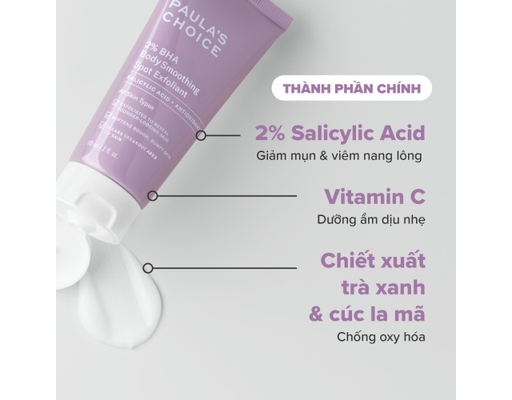 Kem Dưỡng Thể Hỗ Trợ Giảm Mụn Và Mịn Da 2% Bha Body Smoothing Spot Exfoliant 60ml Paula's Choice ảnh 2