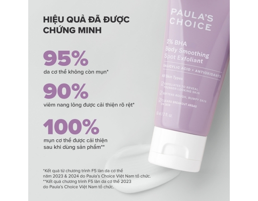 Kem Dưỡng Thể Hỗ Trợ Giảm Mụn Và Mịn Da 2% Bha Body Smoothing Spot Exfoliant 60ml Paula's Choice ảnh 4