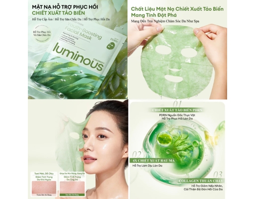 Mặt Nạ Thuần Chay Chiết Xuất Việt Quất Hỗ Trợ Cấp Ẩm, Dưỡng Ẩm, Làm Dịu Và Phục Hồi Làn Da Luminous Blueberry PDRN Drink Up 25ml COLORKEY ảnh 6