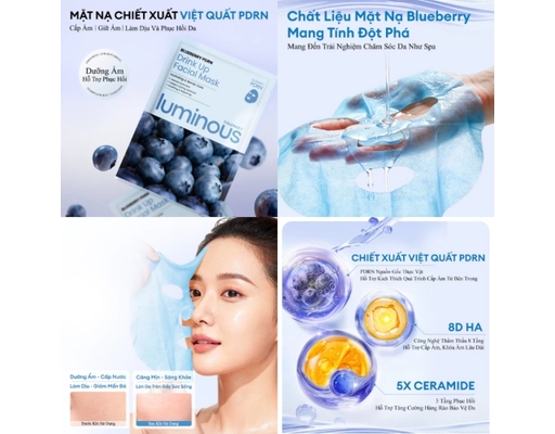 Mặt Nạ Thuần Chay Chiết Xuất Lựu Đỏ Hỗ Trợ Cấp Ẩm Chống Oxy Hóa, Giúp Làn Da Rạng Rỡ Mịn Màng Luminous Pomegranate PDRN Glow 25ml COLORKEY ảnh 4