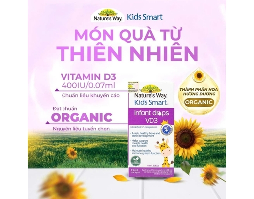 Thực Phẩm Bảo Vệ Sức Khỏe Hỗ Trợ Bổ Sung Vitamin D3 Cho Trẻ Smart Infant Drops Vitamin D3 13ml Nature's Way ảnh 5