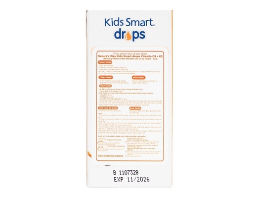 Thực Phẩm Bảo Vệ Sức Khỏe Siro Cho Bé Bổ Sung Vitamin D3 K2 Thành Phần Hoa Hướng Dương Organic Kids Smart Drops Vitamin D3 K2 11ml Nature's Way ảnh 1