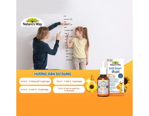 Thực Phẩm Bảo Vệ Sức Khỏe Siro Cho Bé Bổ Sung Vitamin D3 K2 Thành Phần Hoa Hướng Dương Organic Kids Smart Drops Vitamin D3 K2 11ml Nature's Way ảnh 7